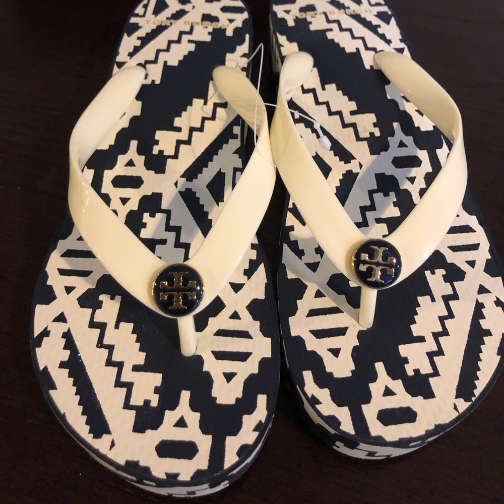Tory Burch Cut Out Wedge Flip Flop NWT